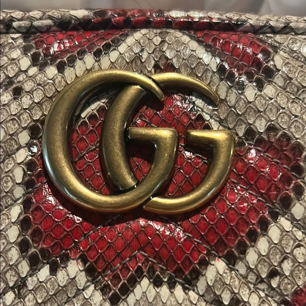 Gucci Red and Cream Snake Print Bag-crossbody-NWT - Picture 3 of 11